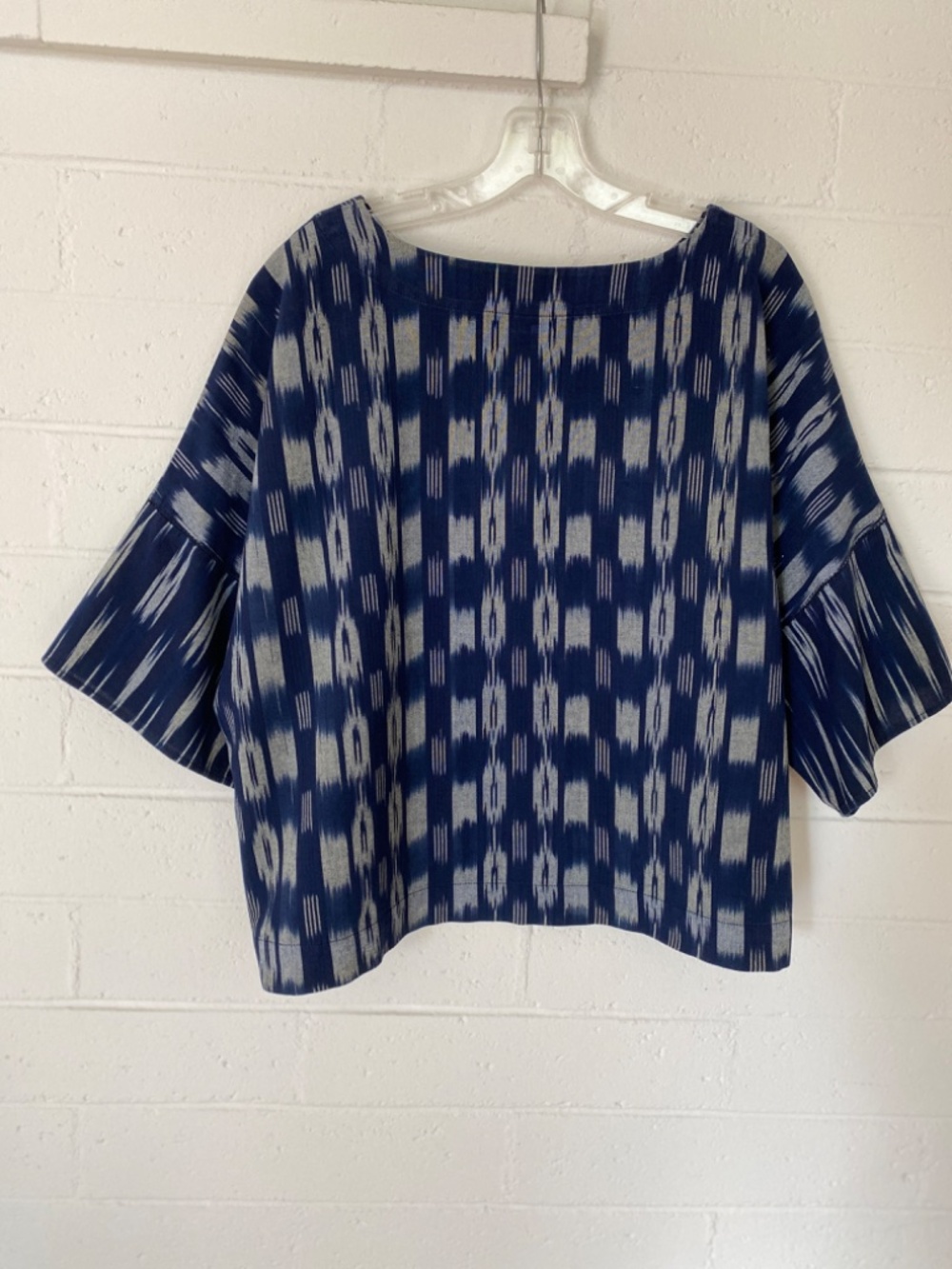 J. Jill Navy and White Patterned Boatneck Blouse - Picture 5 of 12